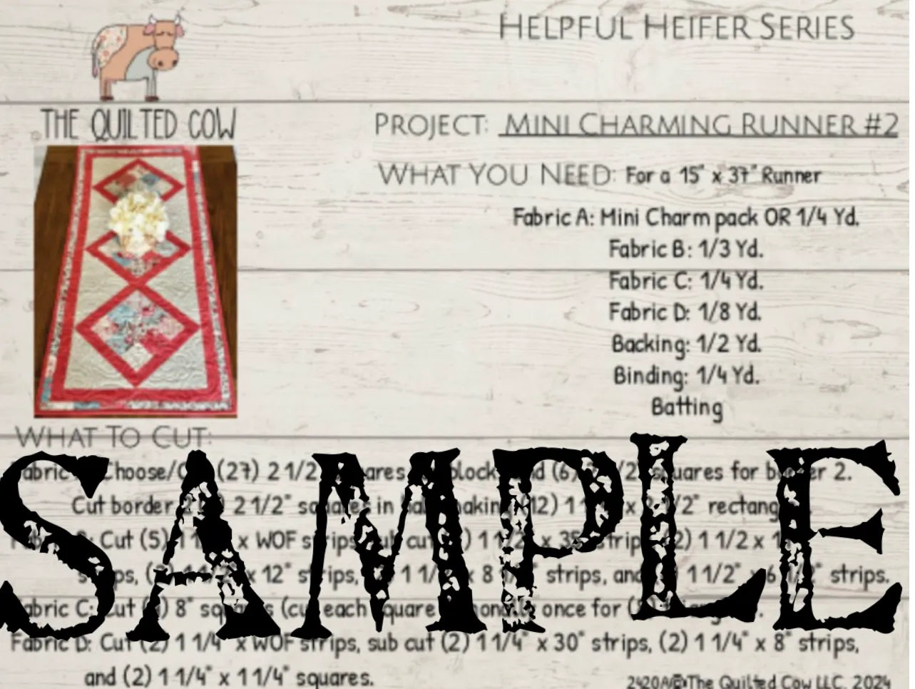 Helpful Heifer Mini Charming Table Runner #2