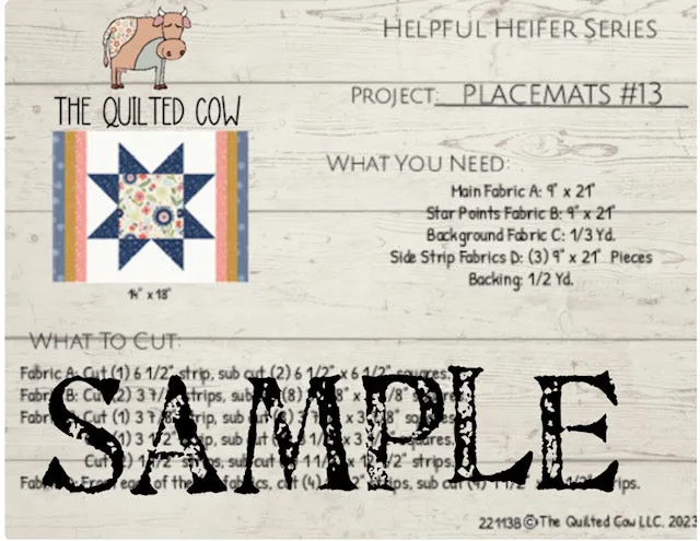 Helpful Heifer Placemats #13