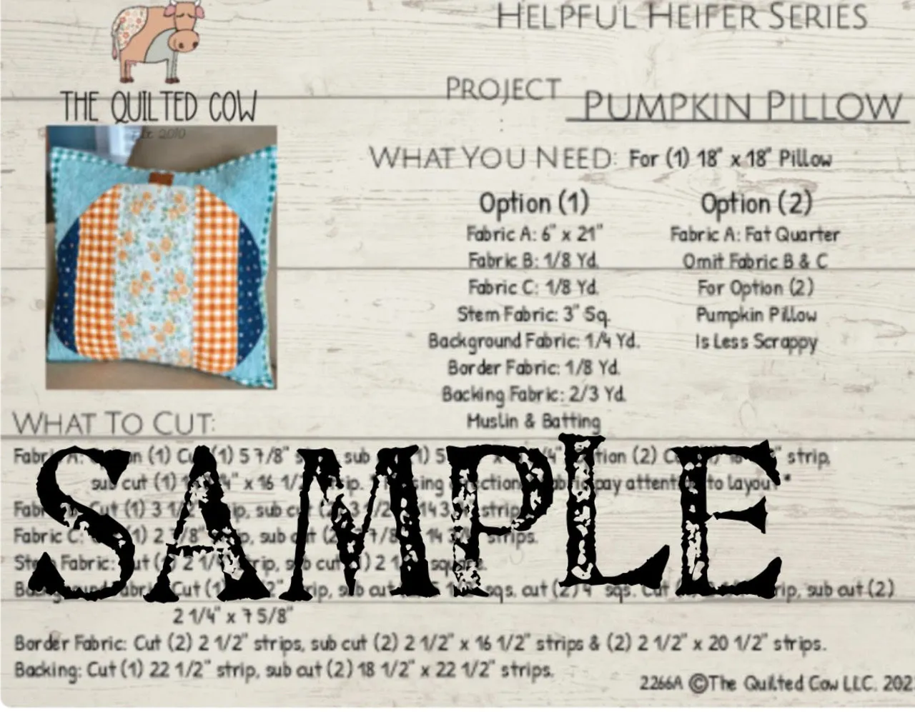 Helpful Heifer Pumpkin Pillow