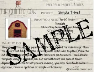 Helpful Heifer Series-Simple Trivet