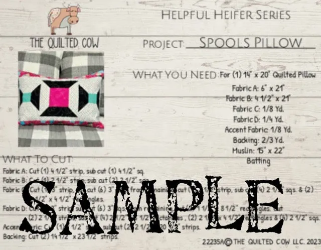 Helpful Heifer Spools Pillow