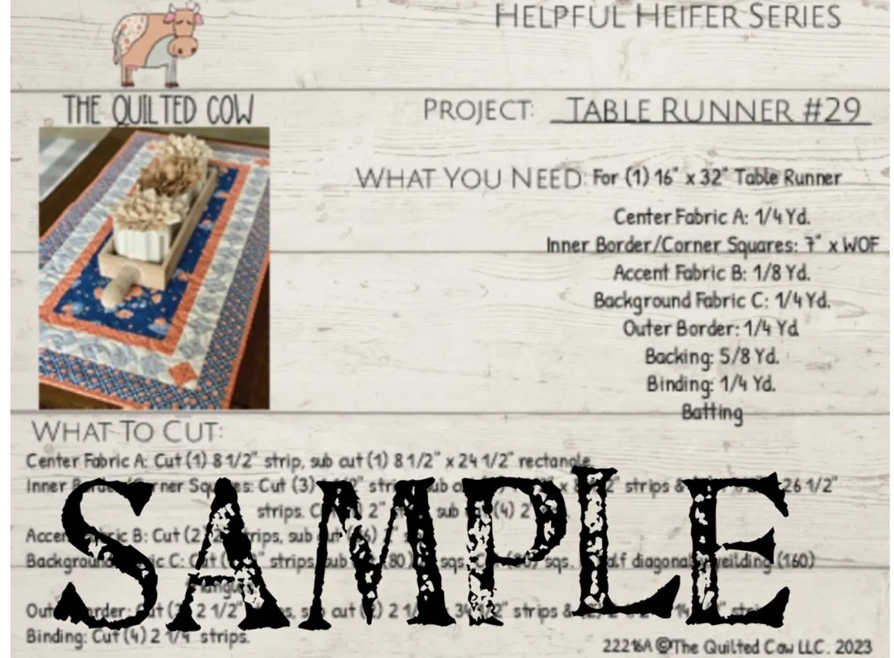 Helpful Heifer Table Runner #29
