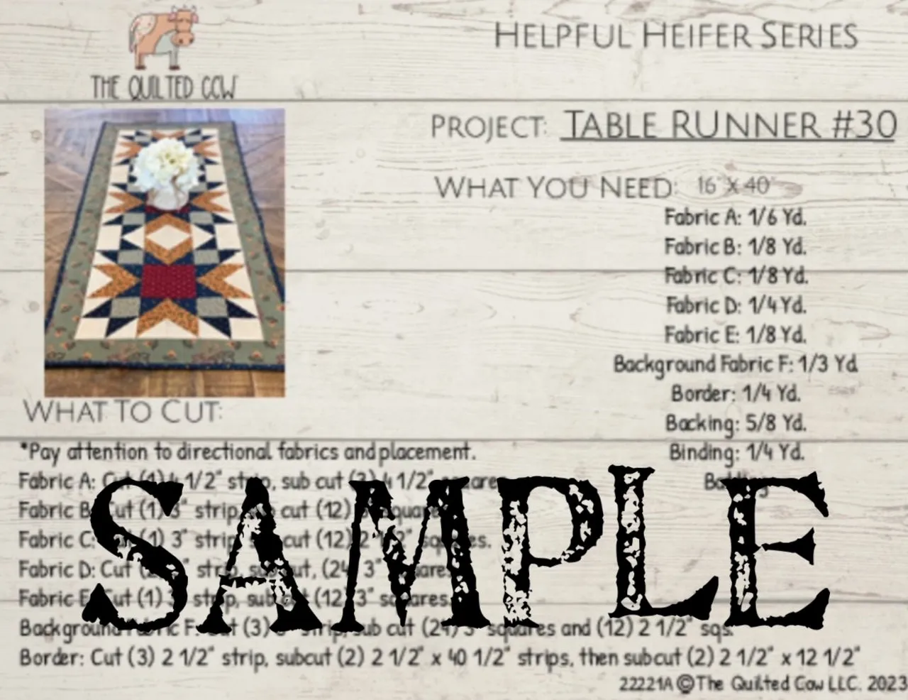 Helpful Heifer Table Runner #30