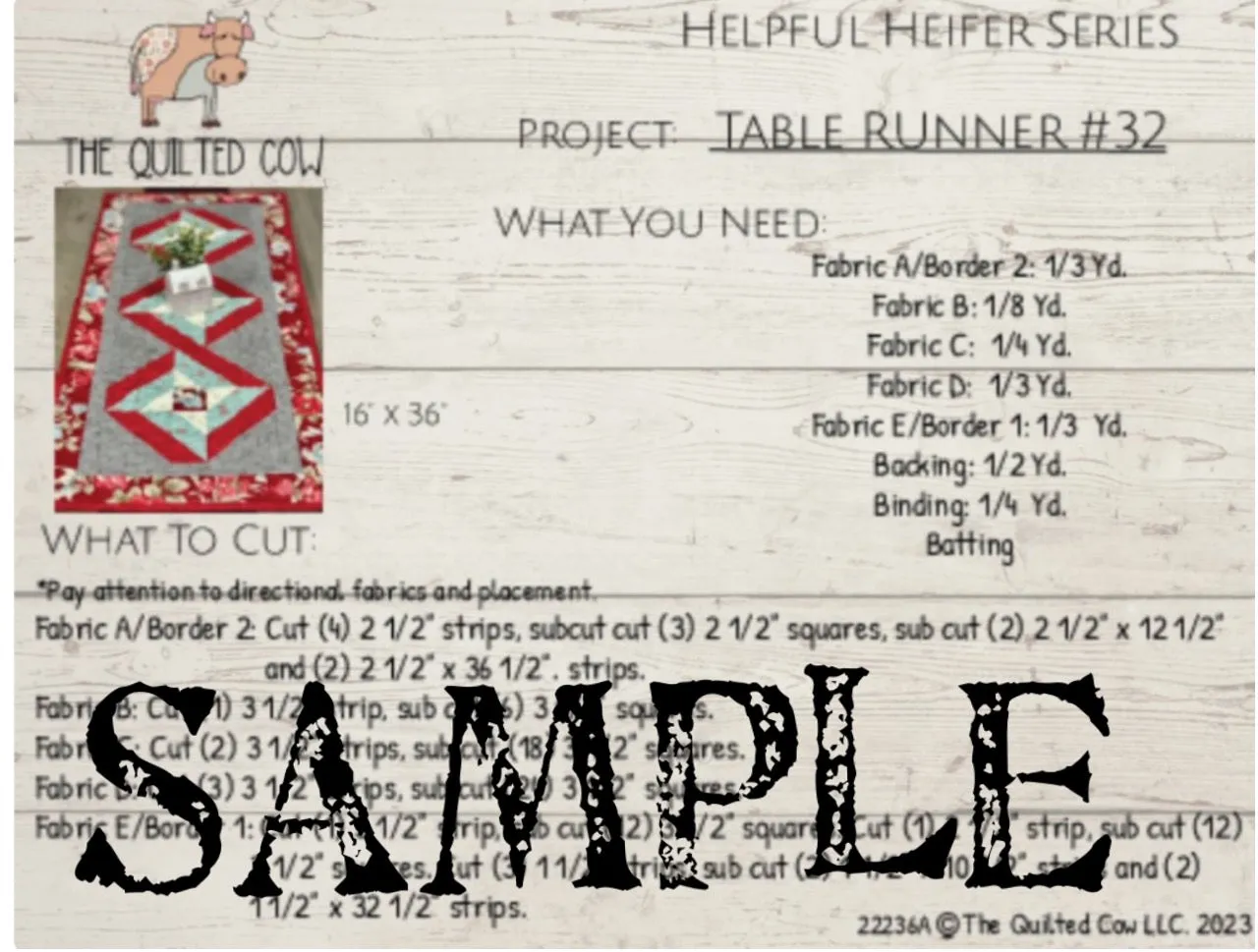Helpful Heifer Table Runner #32