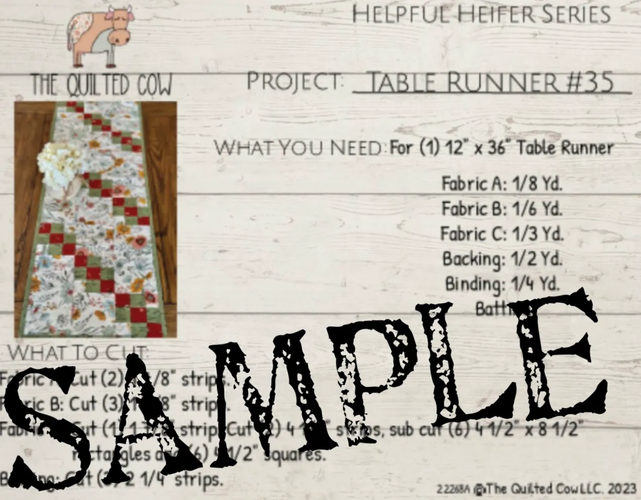 Helpful Heifer Table Runner #35