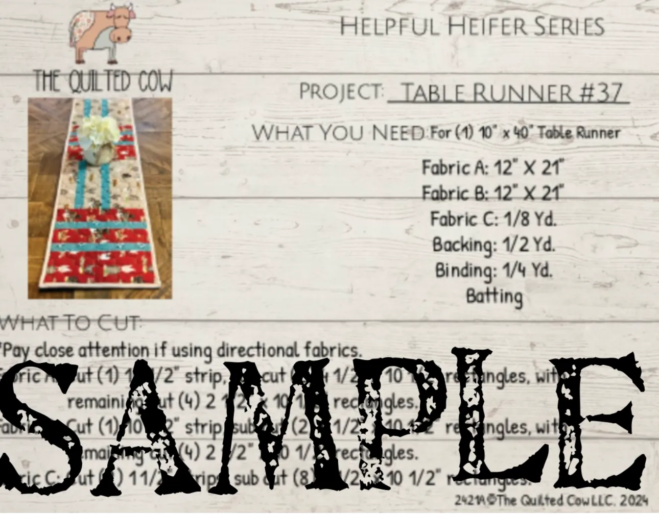 Helpful Heifer Table Runner #37