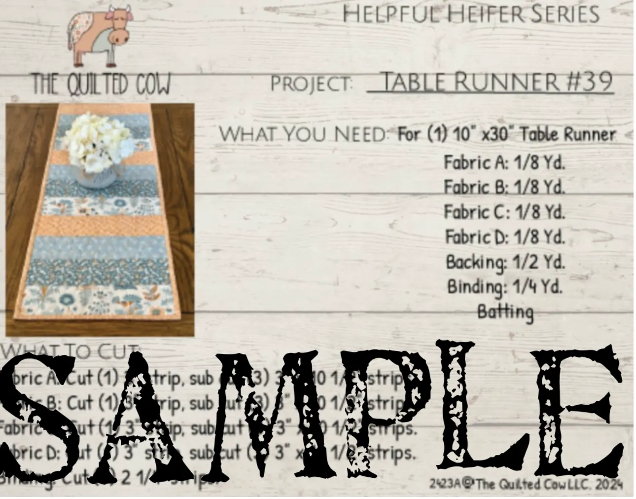 Helpful Heifer Table Runner #39
