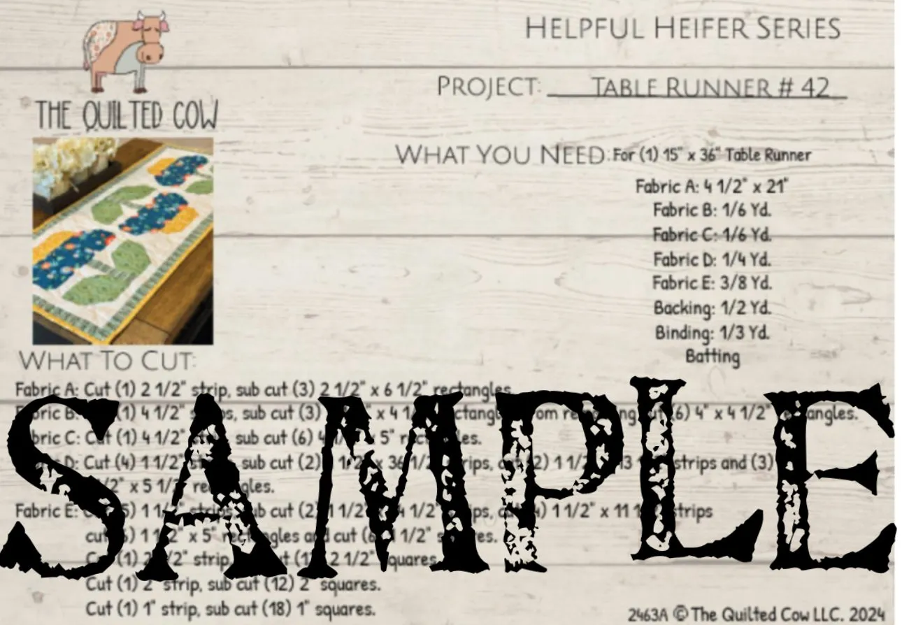 Helpful Heifer Table Runner #42