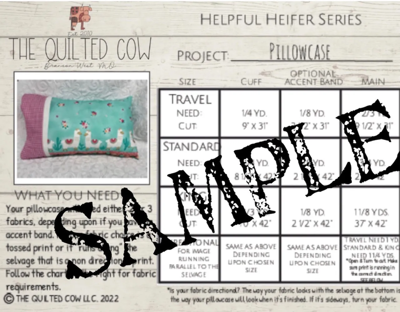 Helpful Heifer Travel Pillowcase