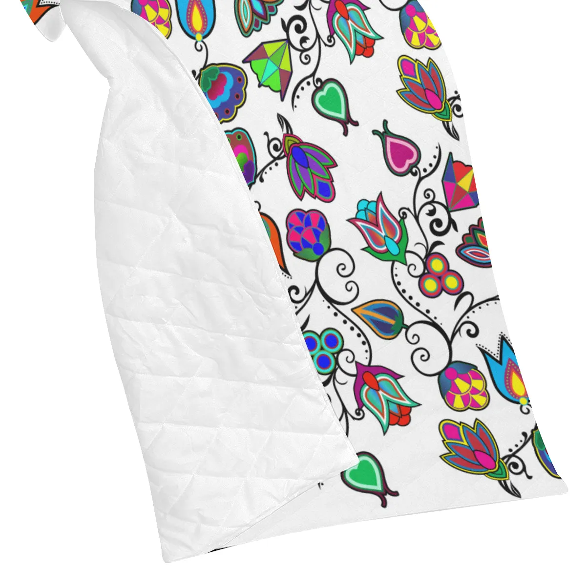 Indigenous Paisley - White Quilted Comforter 70"x80"