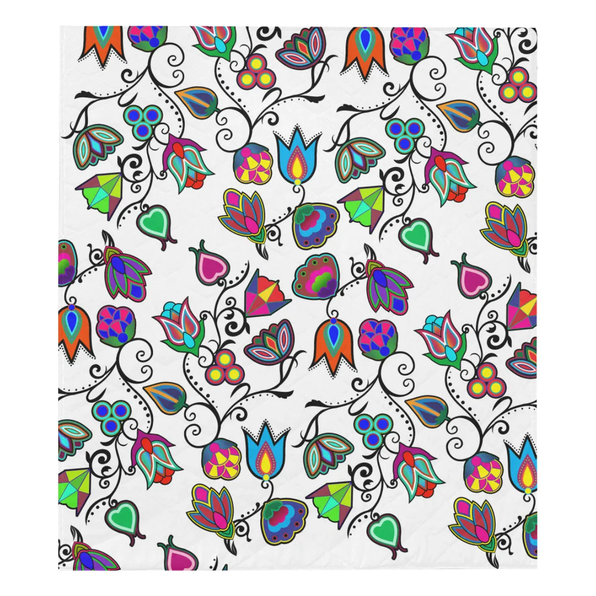 Indigenous Paisley - White Quilted Comforter 70"x80"