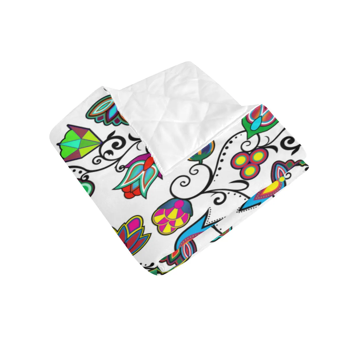 Indigenous Paisley - White Quilted Comforter 70"x80"