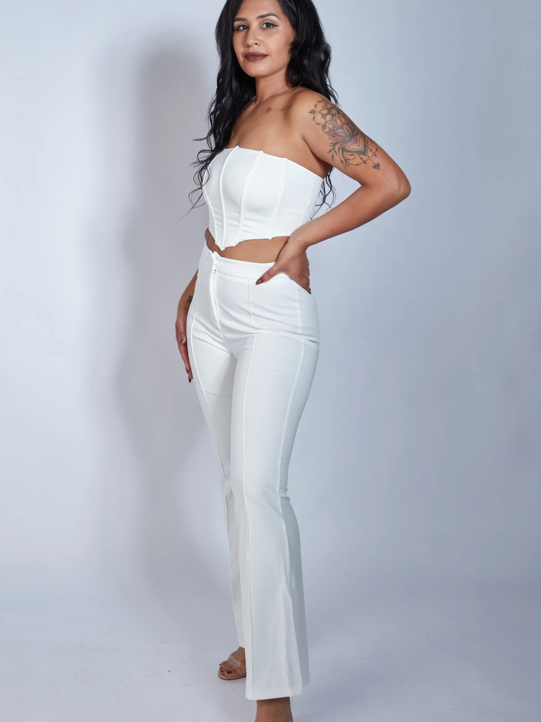 Keeping it Elegant Pants Set - White