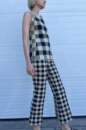 Kick Gingham Pant In Navy Light Khaki (Sold Out)
