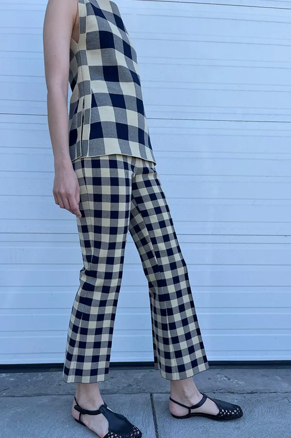 Kick Gingham Pant In Navy Light Khaki (Sold Out)