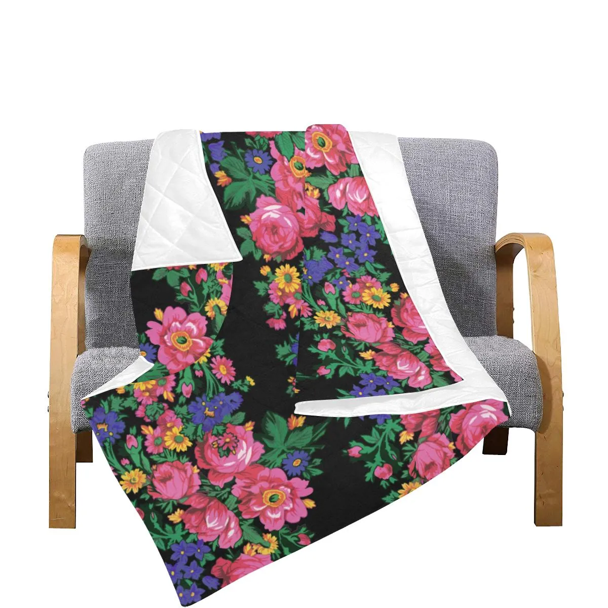 Kokum's Revenge-Black Quilted Comforter 70"x80"
