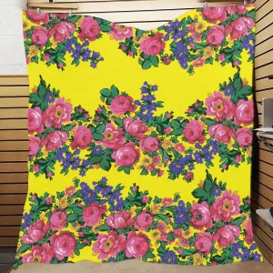 Kokum's Revenge-Yellow Quilted Comforter 70"x80"