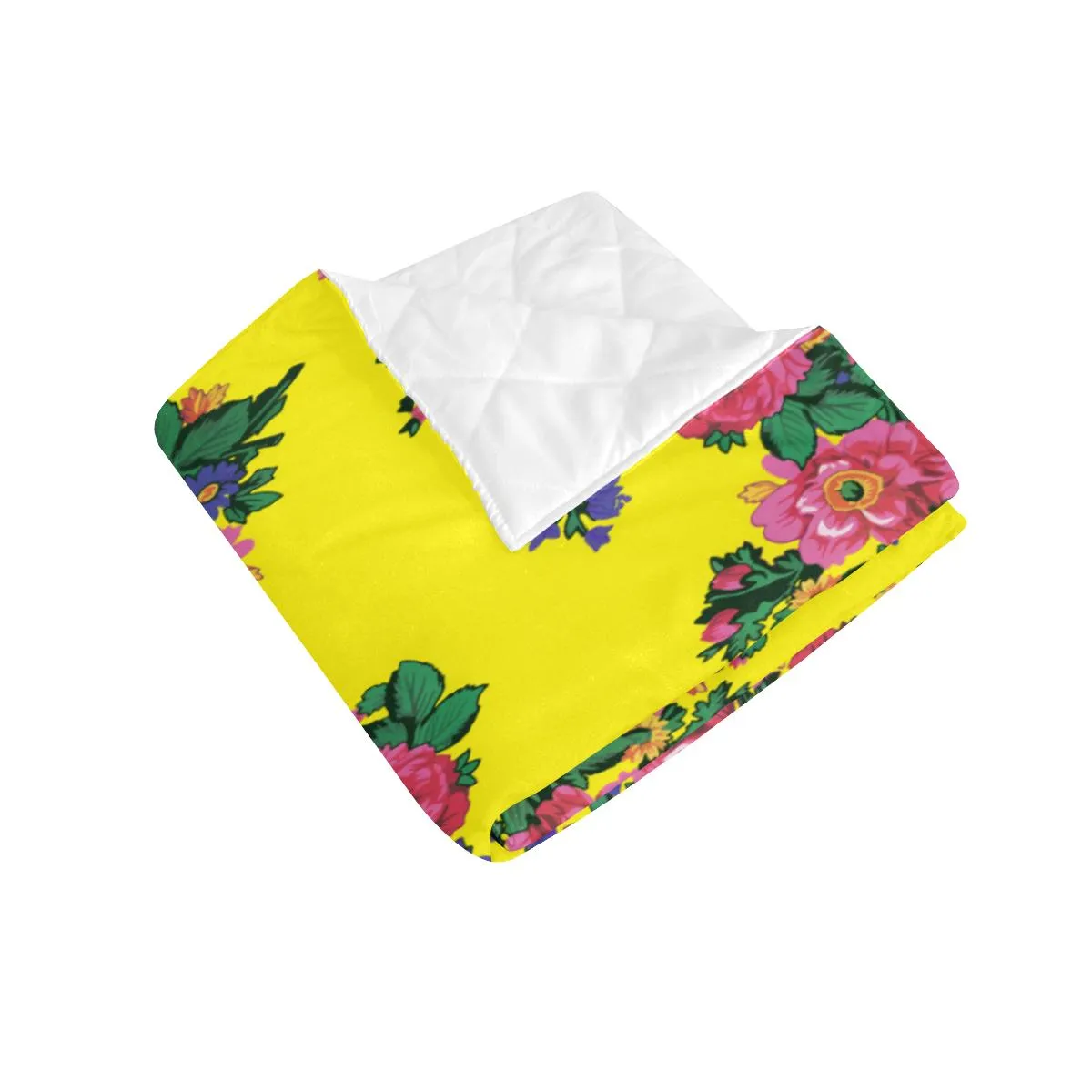 Kokum's Revenge-Yellow Quilted Comforter 70"x80"