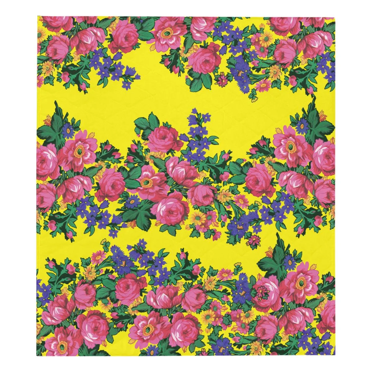 Kokum's Revenge-Yellow Quilted Comforter 70"x80"