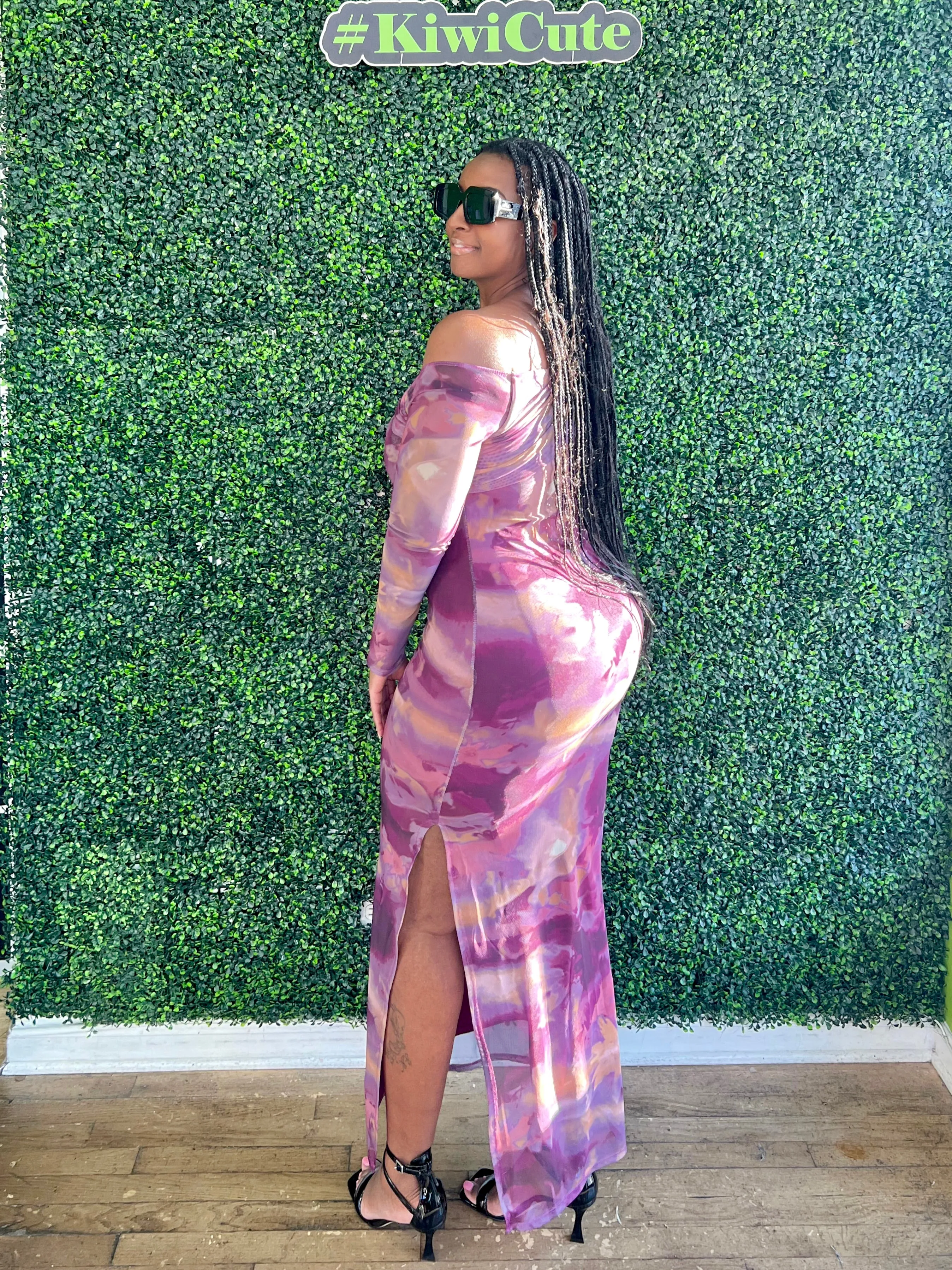 Lavender One-Shoulder Dress