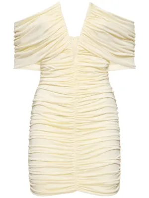 Magda Butrym   Draped jersey off-shoulder mini dress 