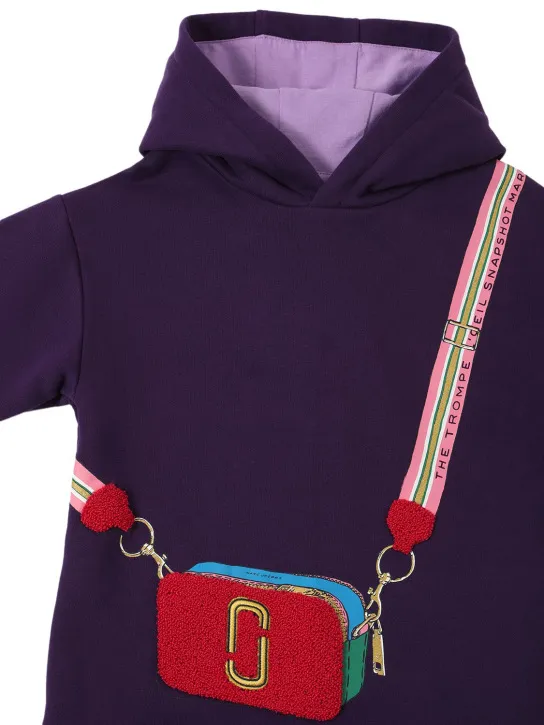 Marc Jacobs   Printed cotton jersey hoodie dress 
