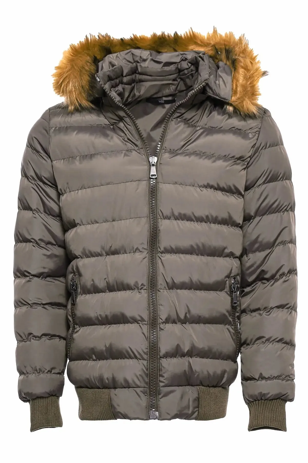 Men'S Brown Down Coat With Fur