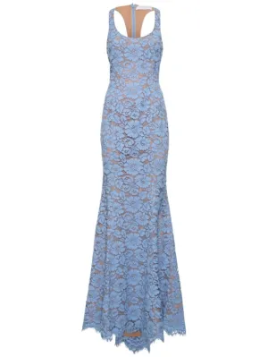 Michael Kors Collection   Floral lace cotton fishtail dress 