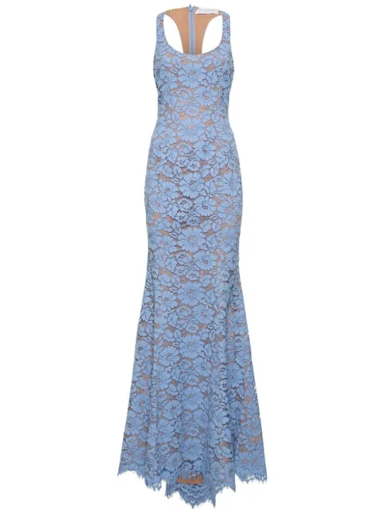 Michael Kors Collection   Floral lace cotton fishtail dress 