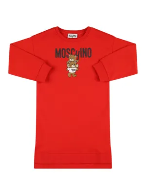 Moschino   Printed cotton sweat dress 