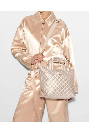 MZ Wallace Sutton Deluxe Small Quilted Bag 1286X1760 | Pale Rose Gold Metallic