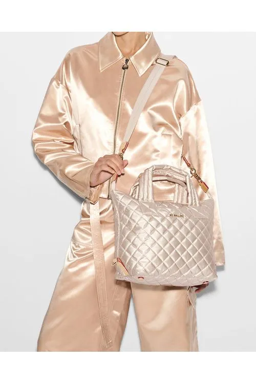 MZ Wallace Sutton Deluxe Small Quilted Bag 1286X1760 | Pale Rose Gold Metallic