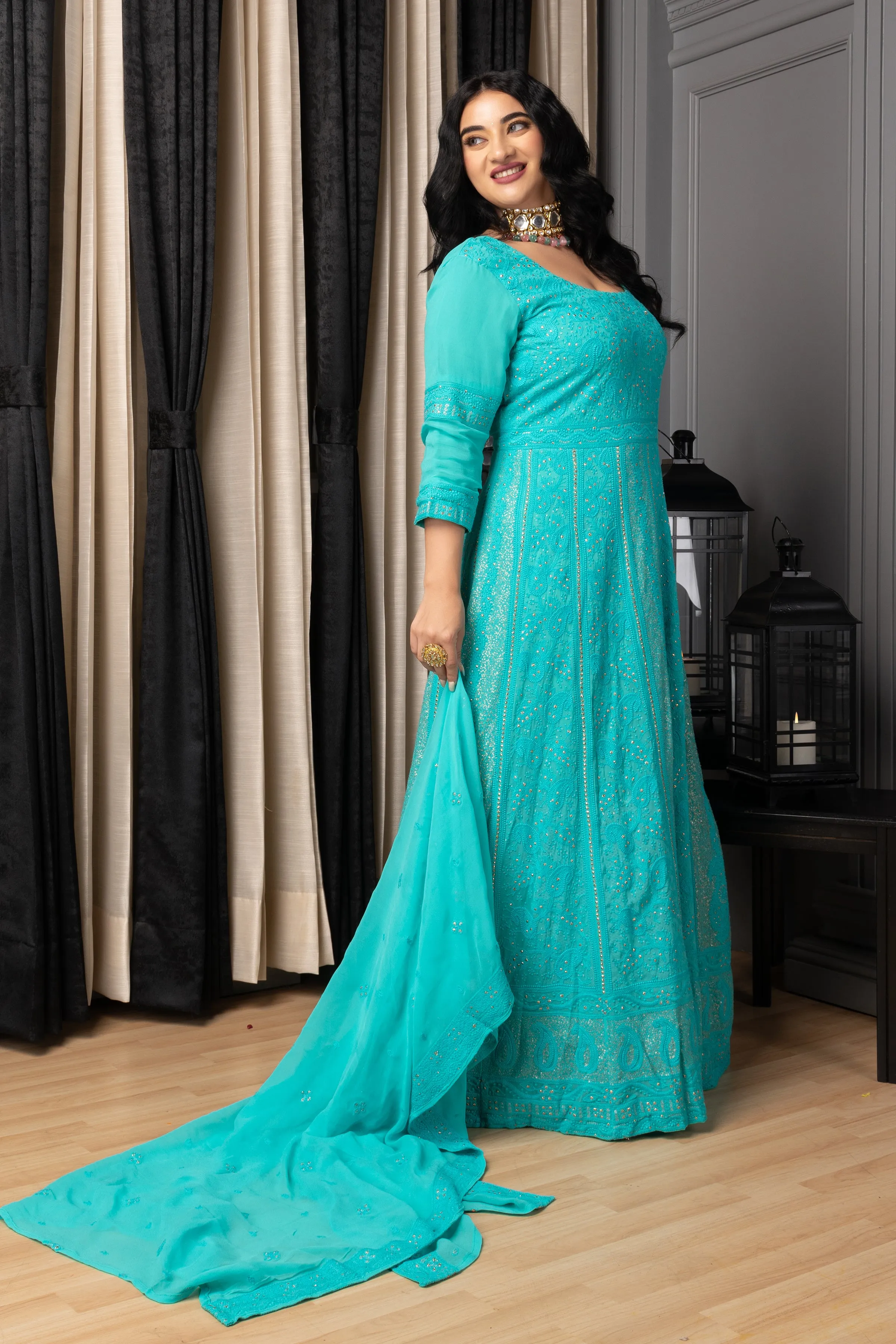 Neela Sheher Lucknowi Dress