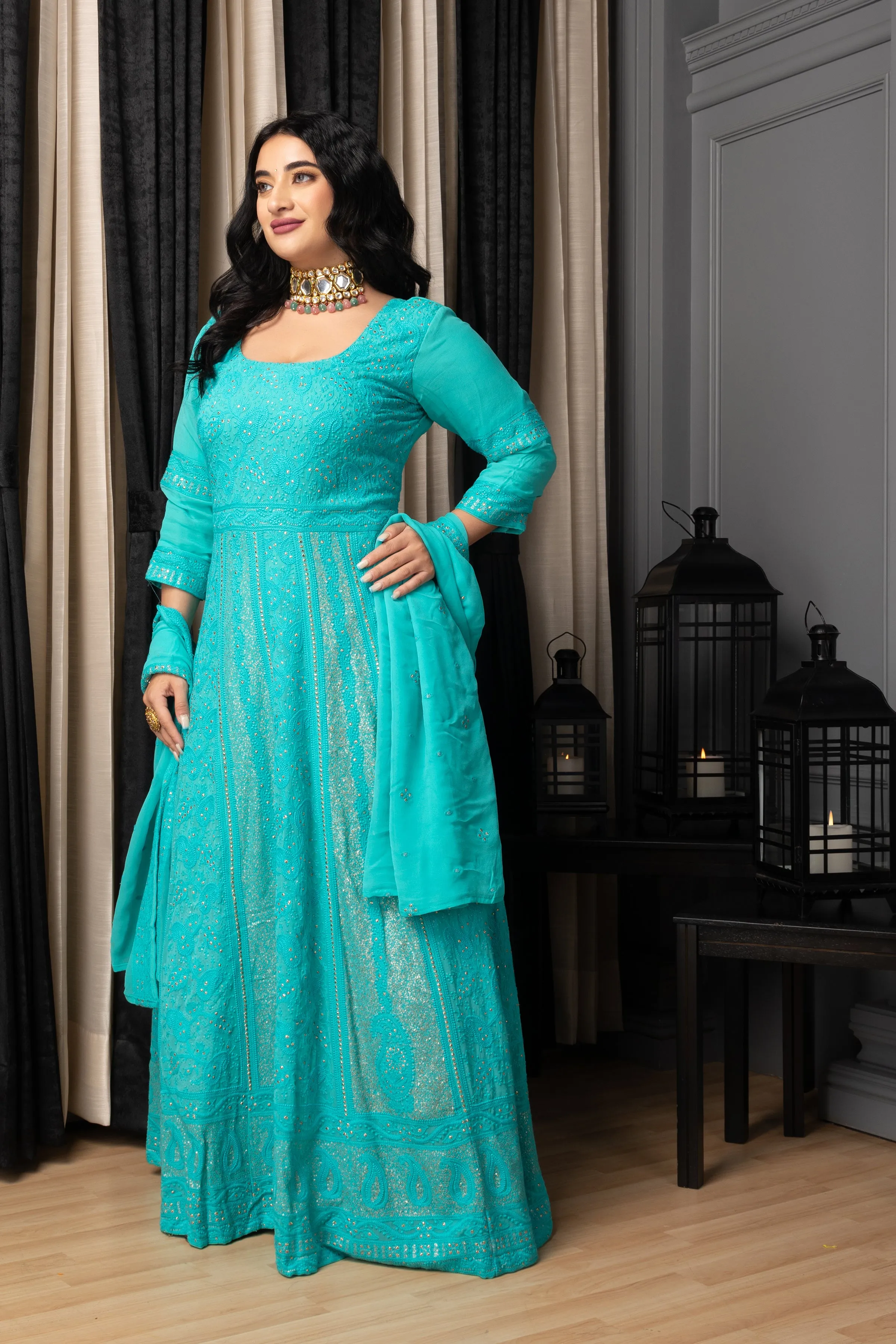 Neela Sheher Lucknowi Dress