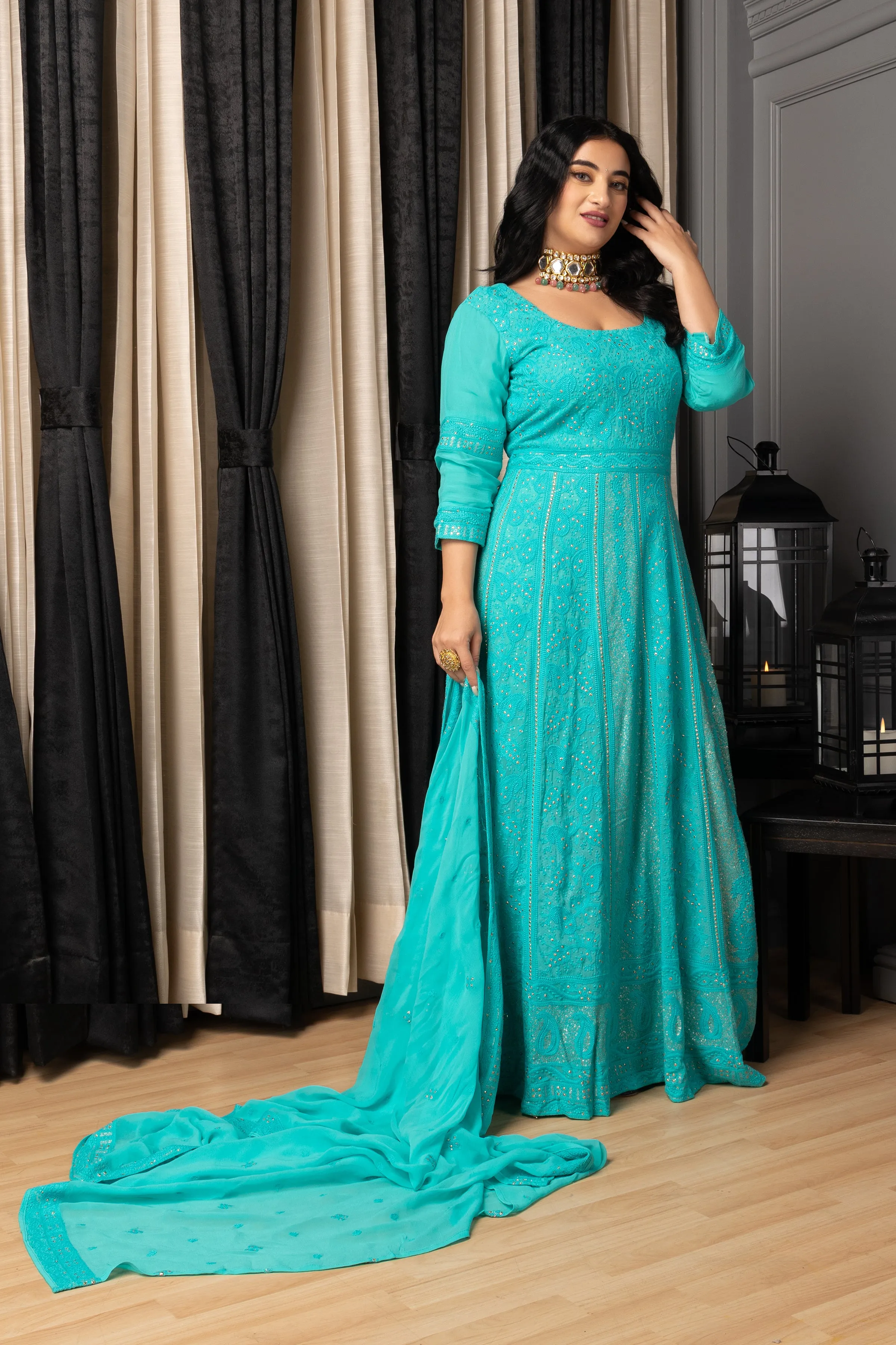 Neela Sheher Lucknowi Dress