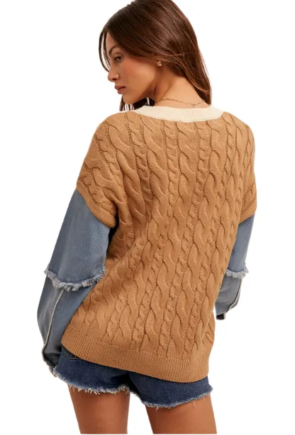 Office Hours Denim Sweater