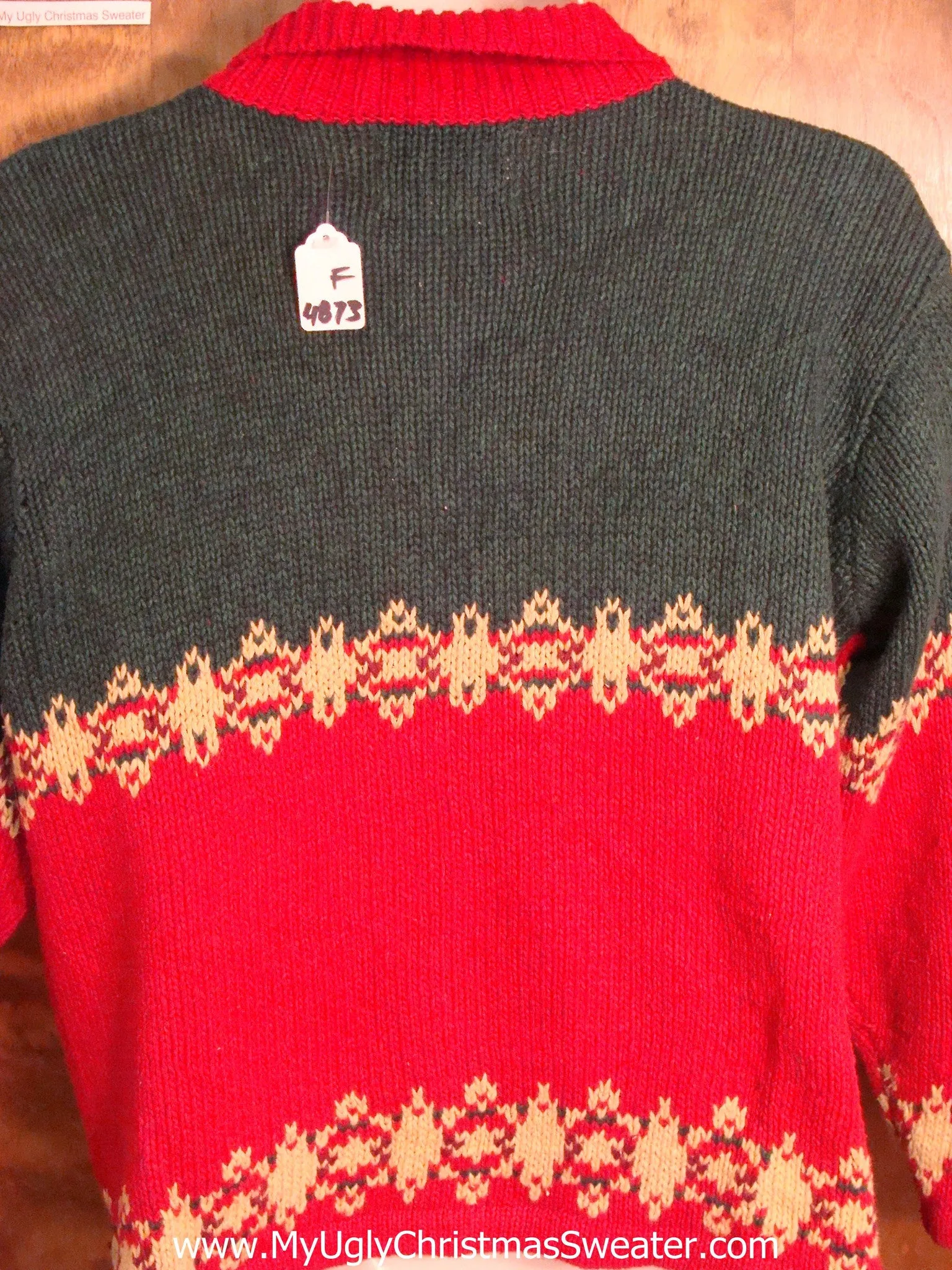 Ornate 80s 2sided Red Ugly Christmas Jumper