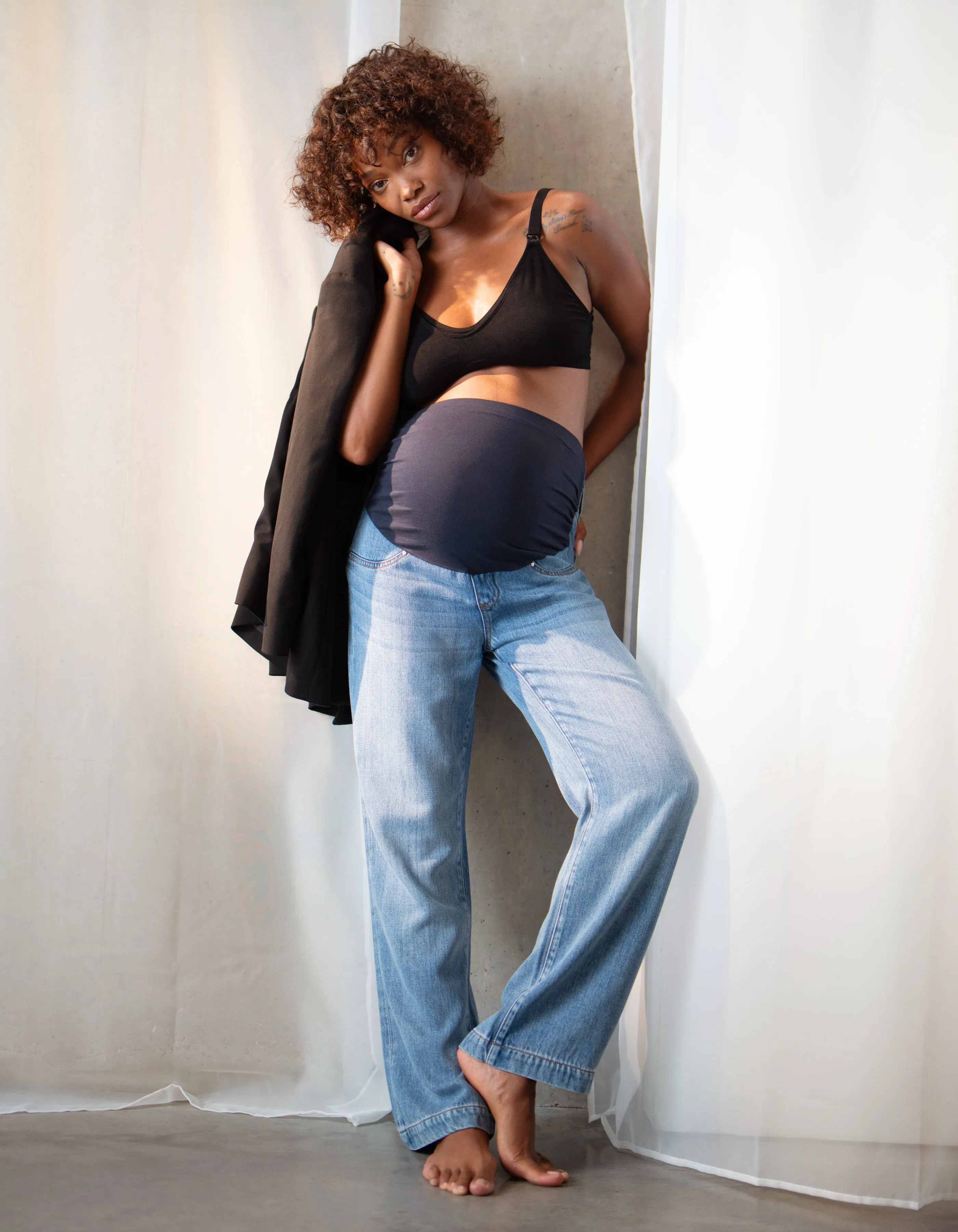 Over Bump Wide-Leg Maternity Jeans