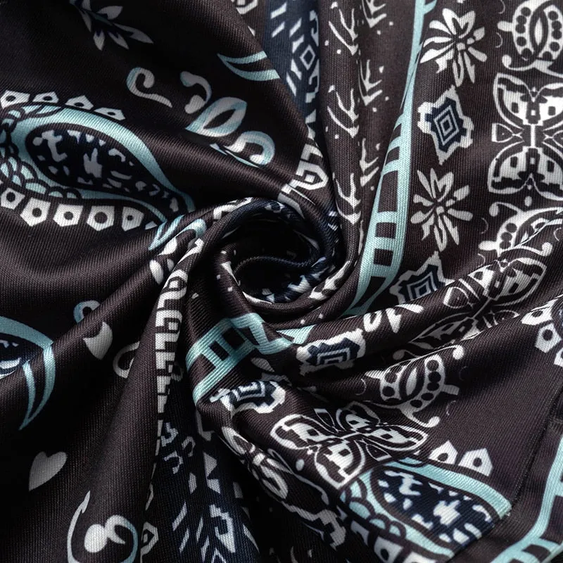 Paisley Print Stretch Flared Pants