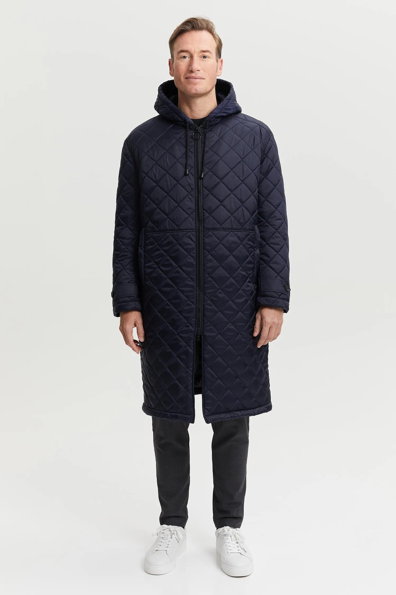Pentti Water and Wind Repellent Quilted Parka Coat  Blue