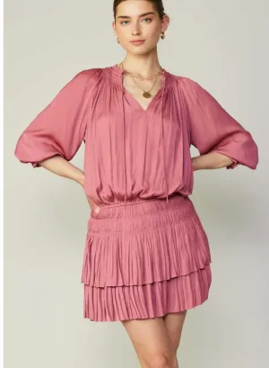 Pleated Mini Dress