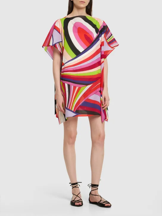 Pucci   Iride printed voile mini kaftan dress 