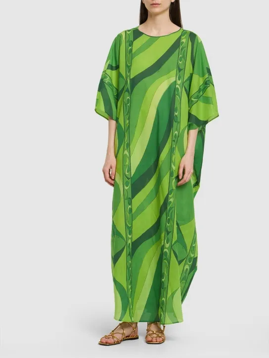 Pucci   Pesci cotton voile long kaftan dress 