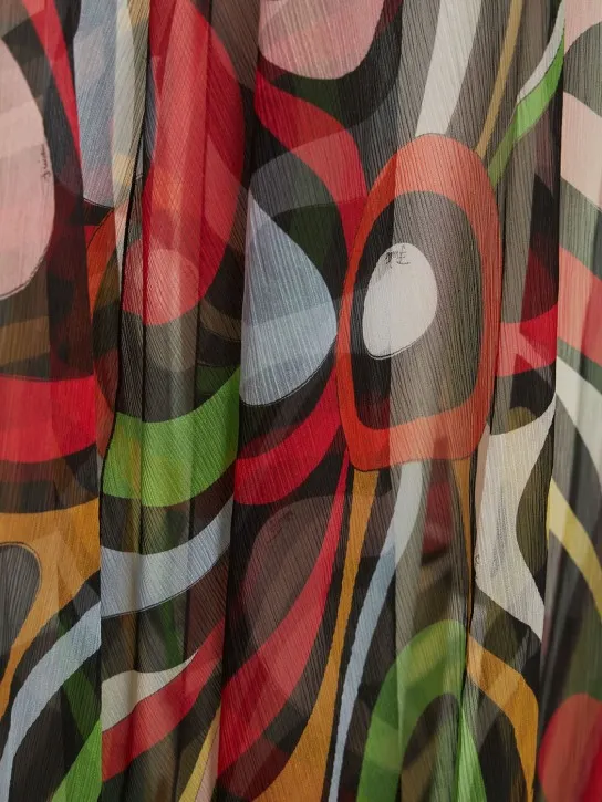 Pucci   Silk chiffon Marmo print robe dress 