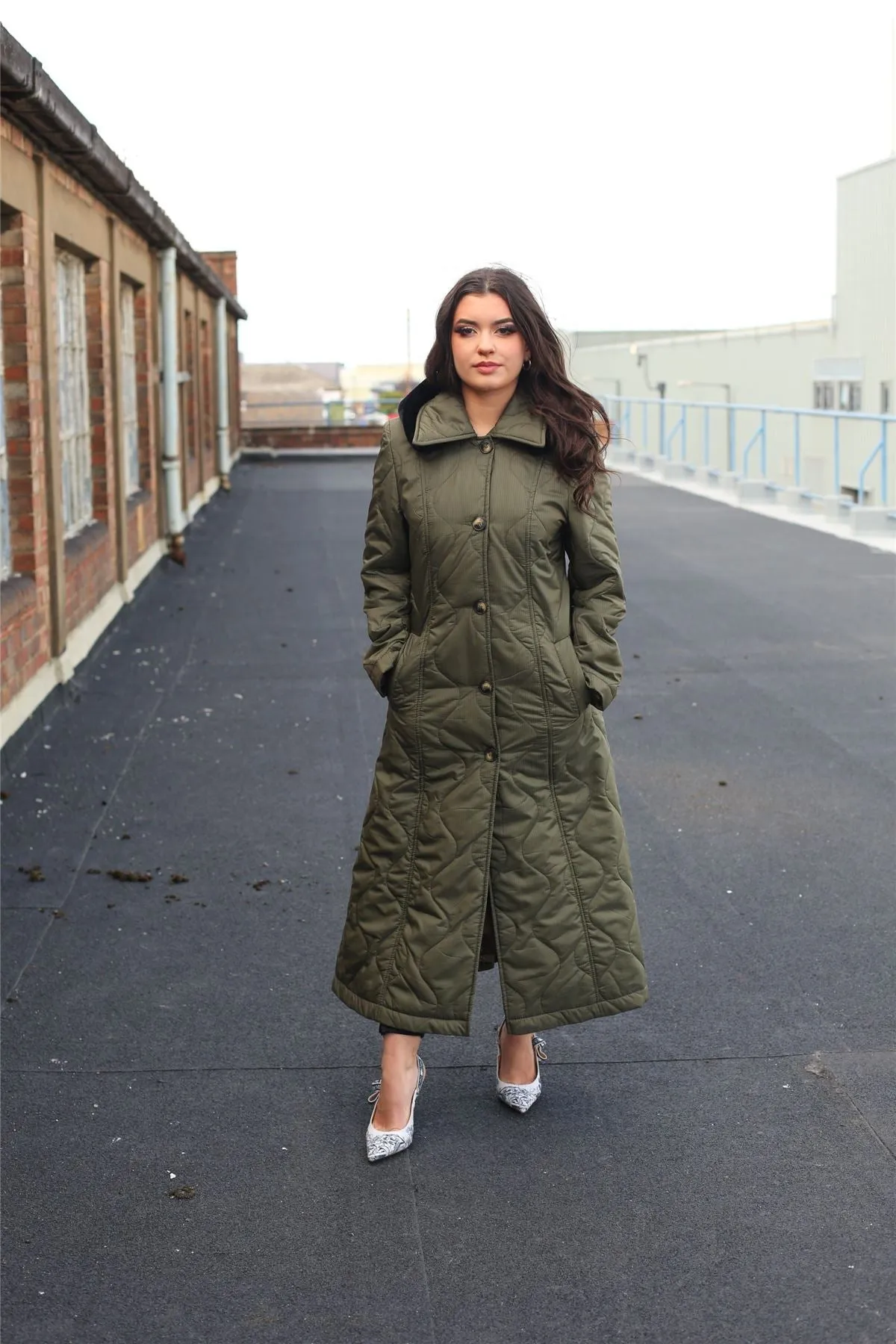 Quilted Single Breasted Hooded