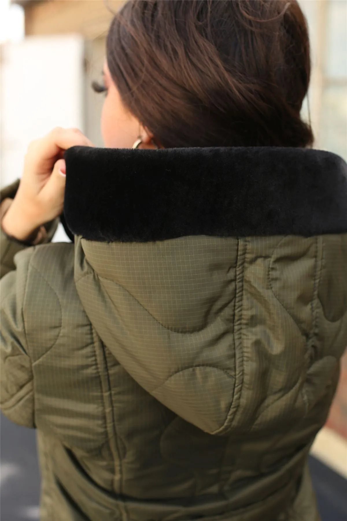 Quilted Single Breasted Hooded