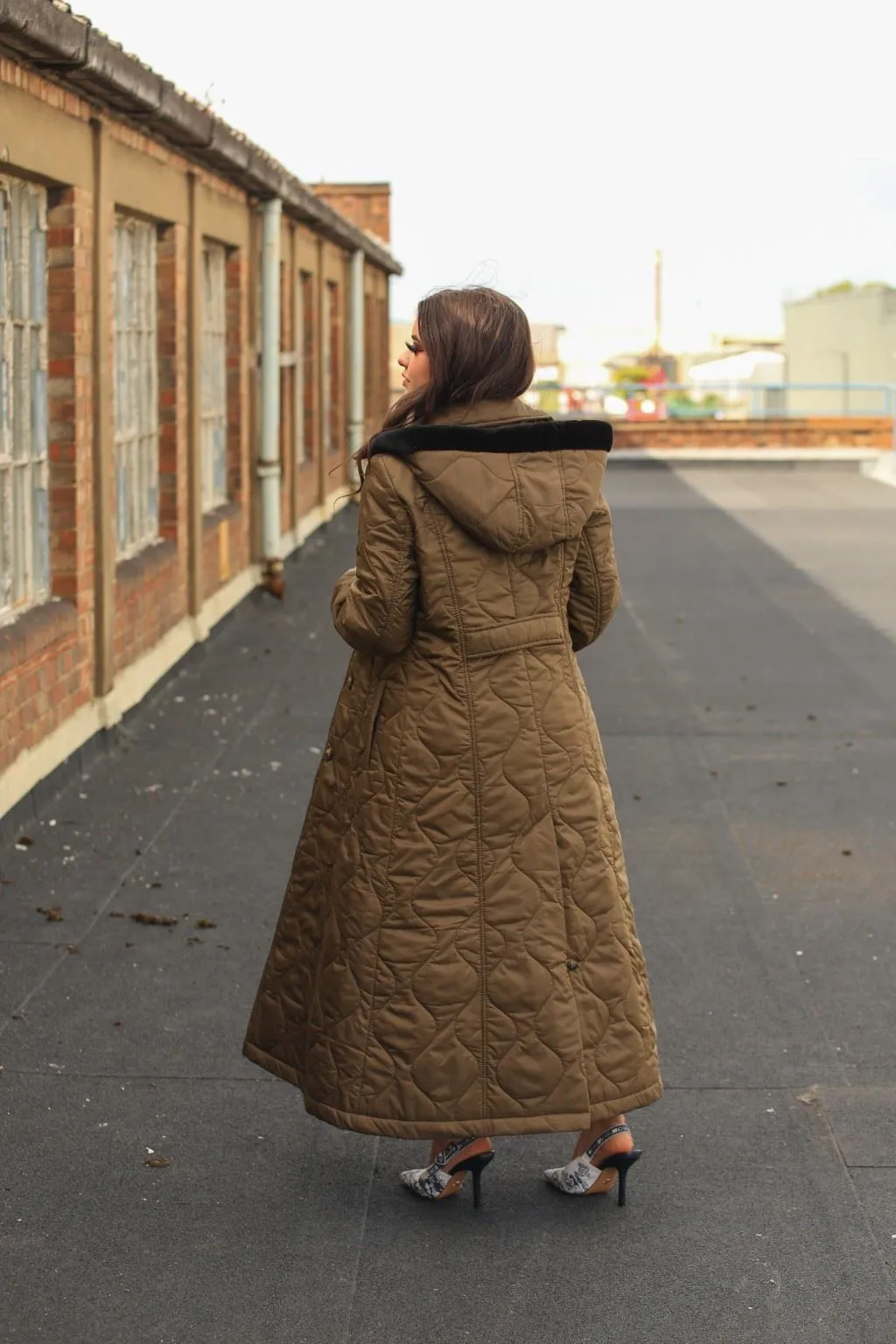 Quilted Single Breasted Hooded