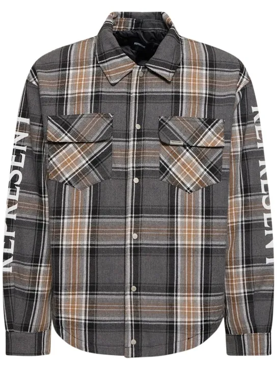 Represent   Checked quilted flannel shirt 