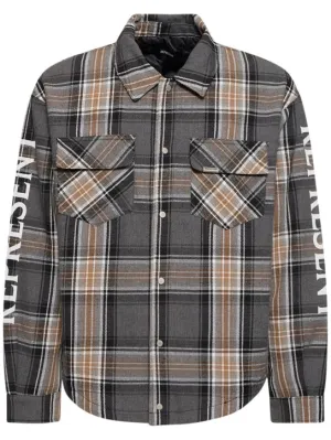 Represent   Checked quilted flannel shirt 