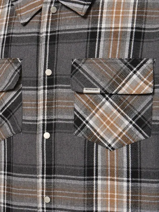 Represent   Checked quilted flannel shirt 